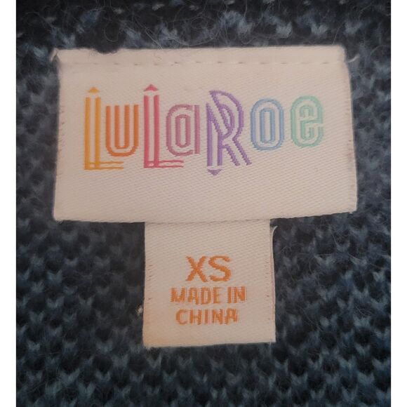 LuLaRoe Womens XS Peyton Stripes Blue Colorway Cardigan Front Pockets Pre-Loved - Picture 5 of 7